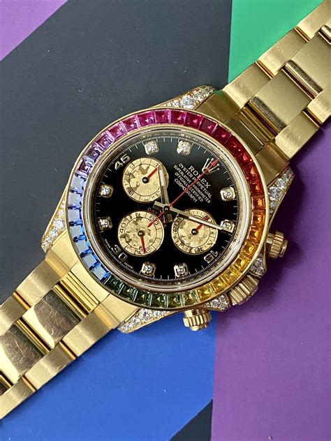 rolex デイトナ レインボー|rolex rainbow daytona yellow gold.